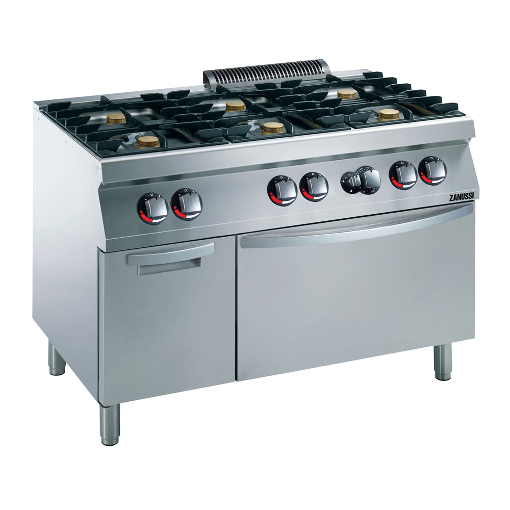 Gas 1200mm 6 Open Burners with Gas Static Oven + Cupboard 372151