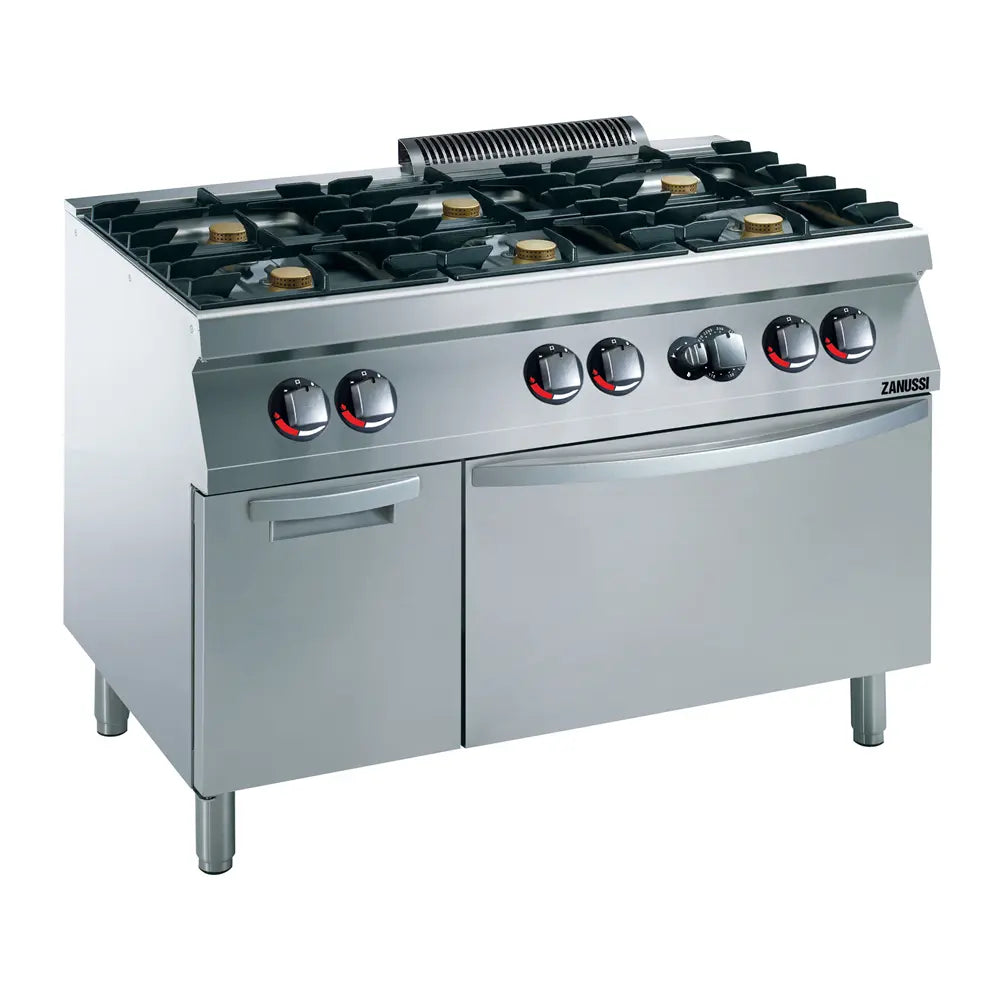 Gas 1200mm 6 Open Burners with Gas Static Oven + Cupboard 372151