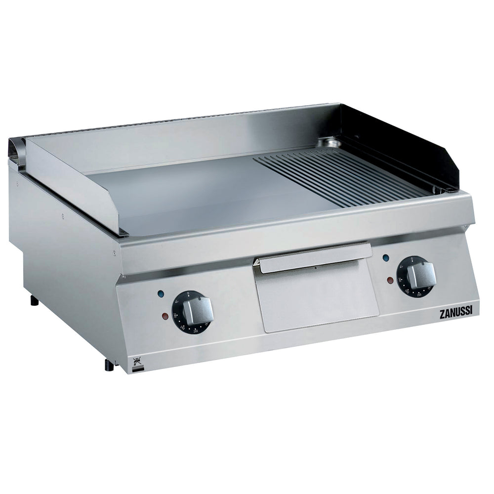 Electric 800mm Smooth and Ribbed Polished Chrome Plate Fry Top 372197