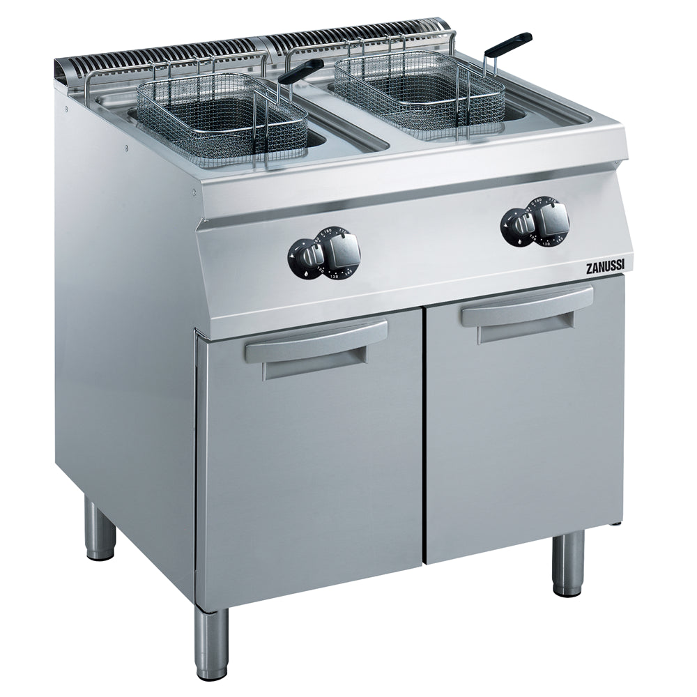 Gas 800mm Twin Well 2 x 15L Freestanding V-Shaped Deep Fryer 372071