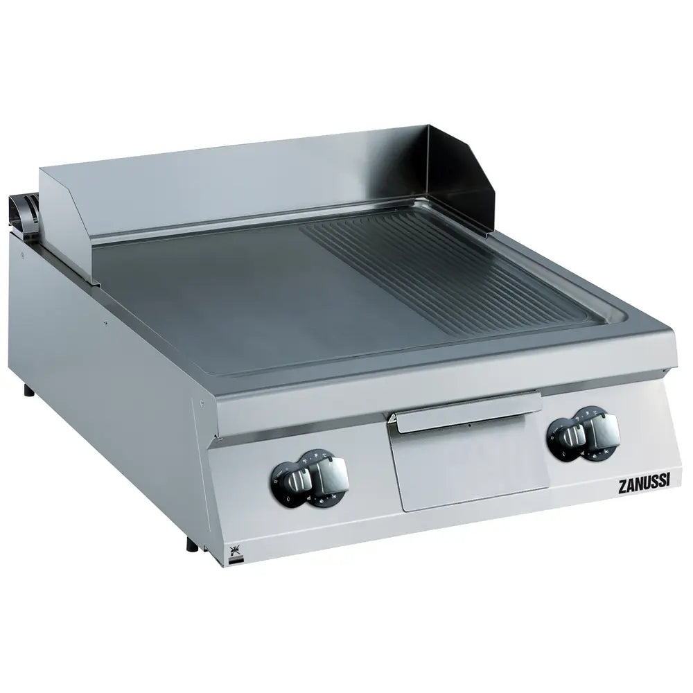 Gas 800mm 2/3 Smooth 1/3 Ribbed Brushed Chrome Horizontal Plate Fry Top 392403