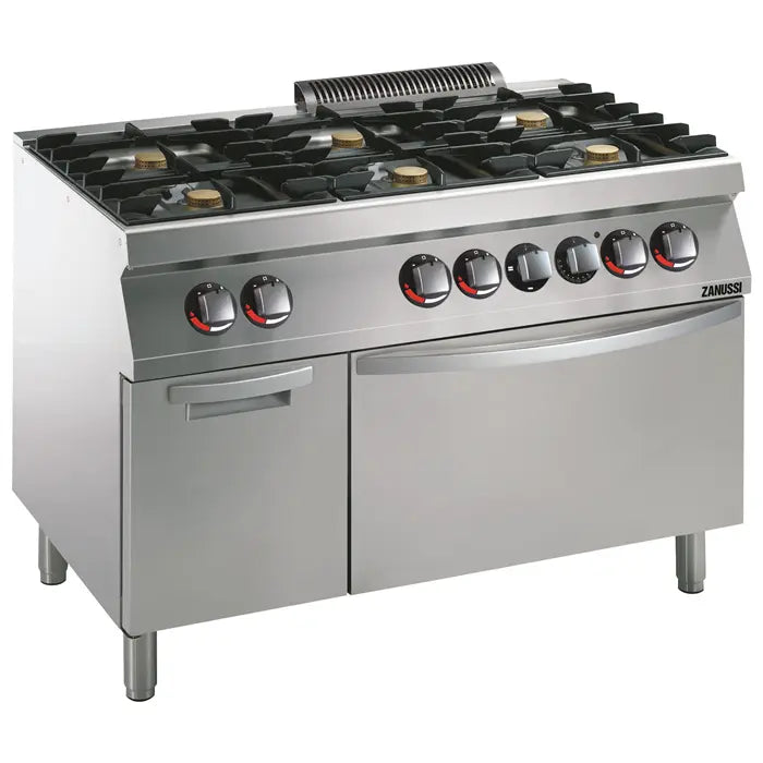 Gas 1200mm 6 Open Burners with Electric Static Oven + Cupboard 372152