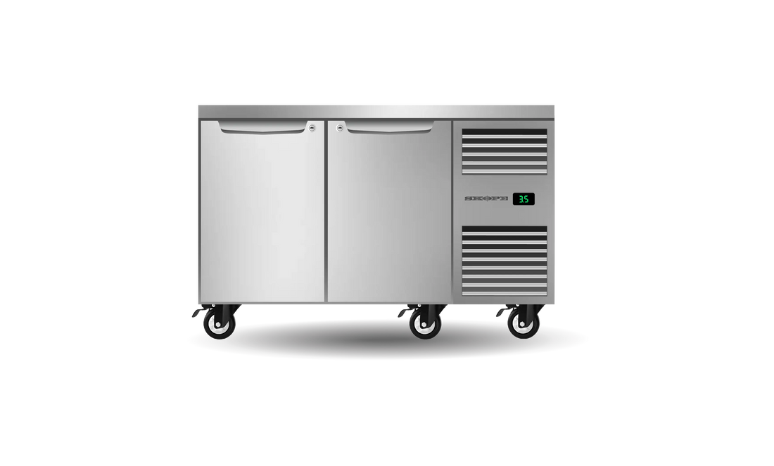Two Solid Door Underbench GN 1/1 Right Hand Fridge PG11.UBR.2.SD.RH