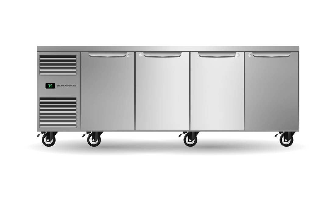 Four Solid Door Underbench GN 1/1 Fridge PG11.UBR.4.SD