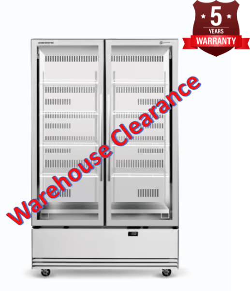 BME1200N-A 2 Glass Door Display or Storage Fridge
