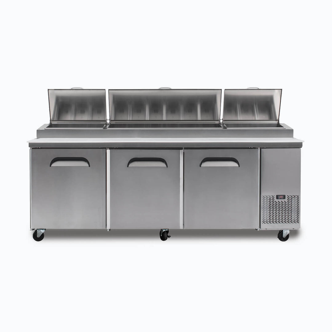 Pizza Prep Fridge - 3 Doors - 2370mm - 12 Pans PP2370