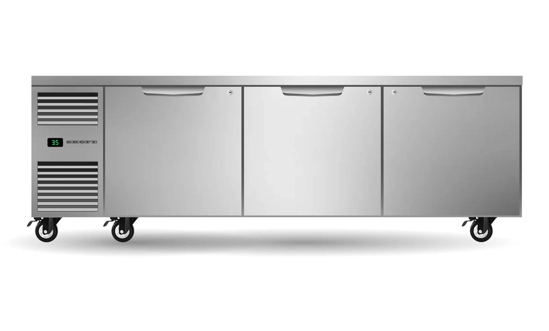Three Solid Door Underbench GN2/1 Fridge PG21.UBR.3.SD
