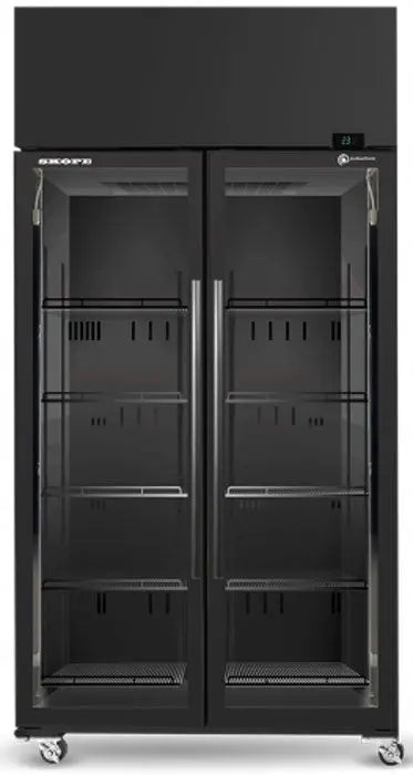 SKT1000N-AC 2 Glass Door Display or Storage Fridge, Lit Sign