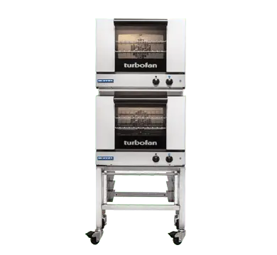 Turbofan E22M3/2 - Half Size Tray Manual Electric Convection Ovens Double Stacked