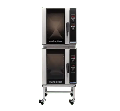 Turbofan E33D5/2C - Full Size Tray Digital Electric Convection Oven Double Stacked With Castor Base Stand