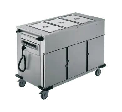Rieber NORM-III-3 - Bain Marie Top 3 x Heated Cabinets Mobile Food Transport Trolley