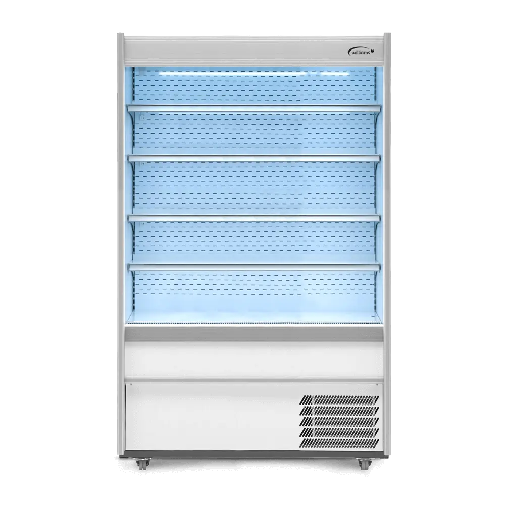 Gem Multideck - white open deck fridge with night blind M125MTWCN