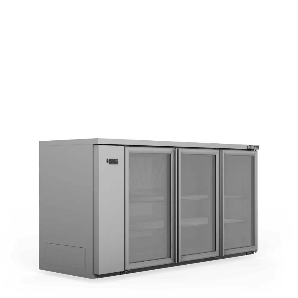 Cameo - Three Door Stainless Steel Remote Back Bar Counter Display Refrigerator HC3RGS