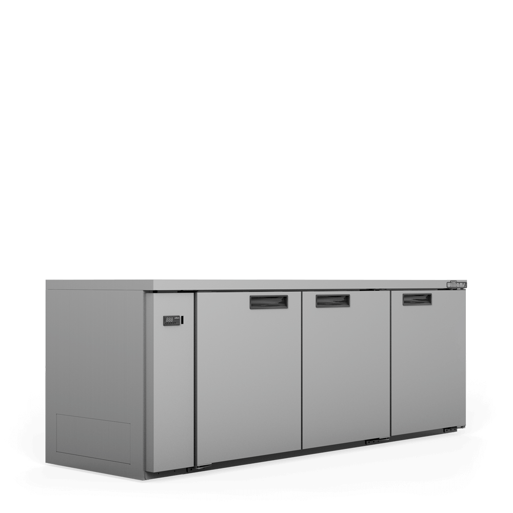 Boronia - Three Door Black Colorbond Remote Back Bar Counter Display Refrigerator HB3RSB