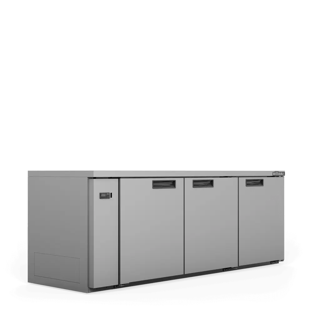 Boronia - Three Door Black Colorbond Remote Back Bar Counter Display Refrigerator HB3RSB