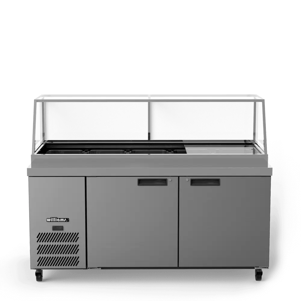 Banksia - Three Door White Colorbond Prep Counter Refrigerator With Flat Blown Air Well HSP5UBA