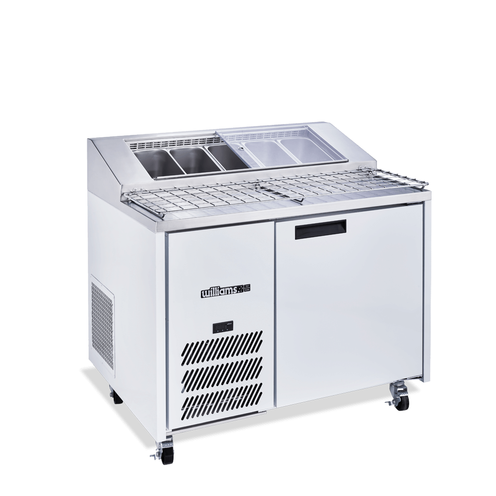 Jade Pizza - One Door White Colorbond Pizza Prep Counter Refrigerator With Blown Air Well HJ1PCBA