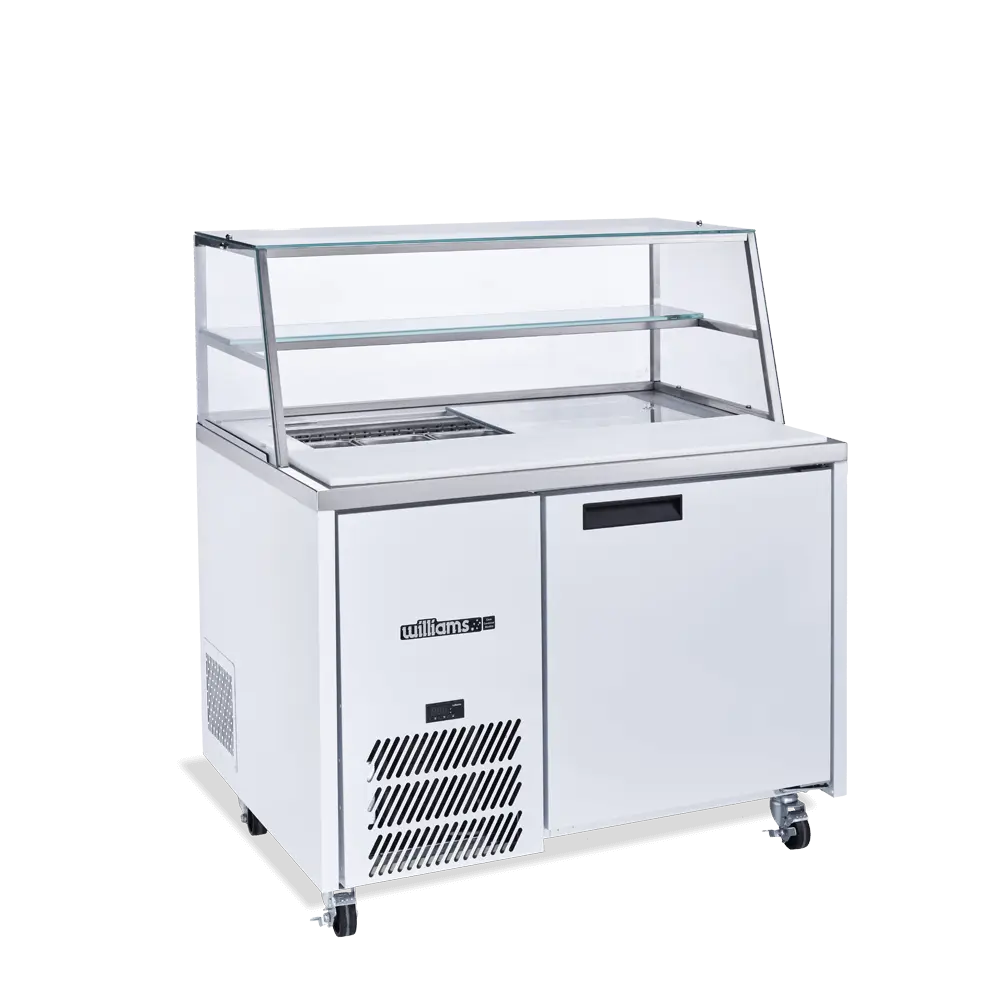 Jade Sandwich - One Door White Colorbond Prep Counter Refrigerator With Blown Air Well HJ1SCBA