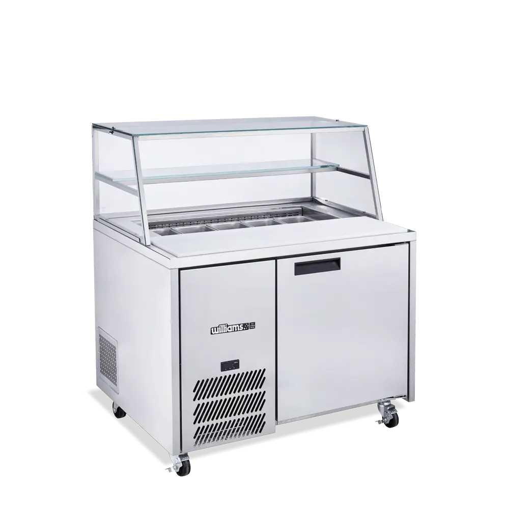Jade Sandwich - One Door Stainless Steel Prep Counter Refrigerator With Blown Air Well HJ1SCBASS