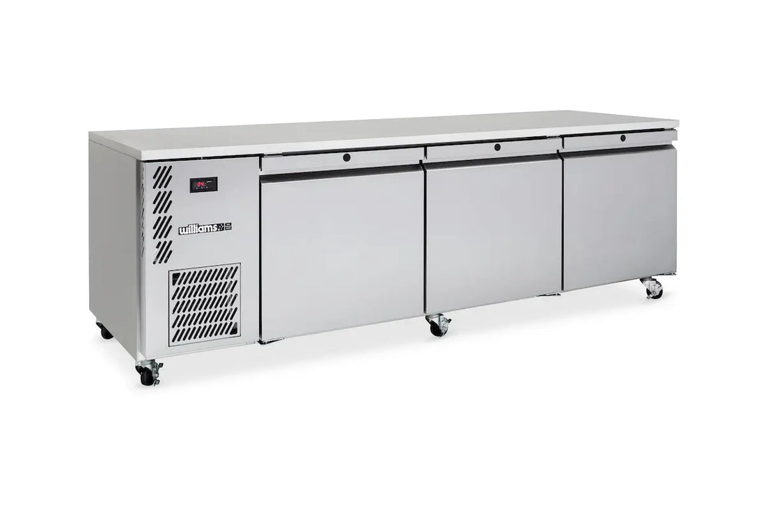 Emerald - Three Door Stainless Steel Under Counter Refrigerator HE3USS