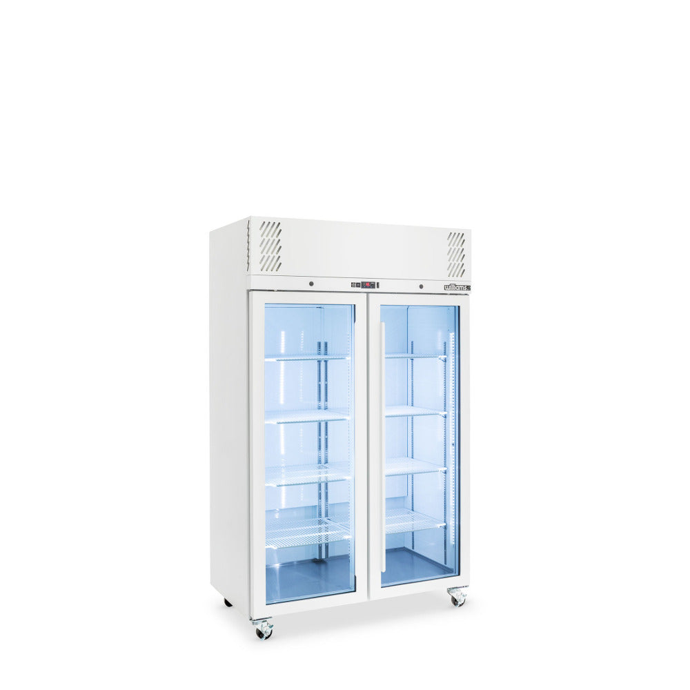Pearl - Two Door White Colorbond Upright Display Refrigerator HP2GW