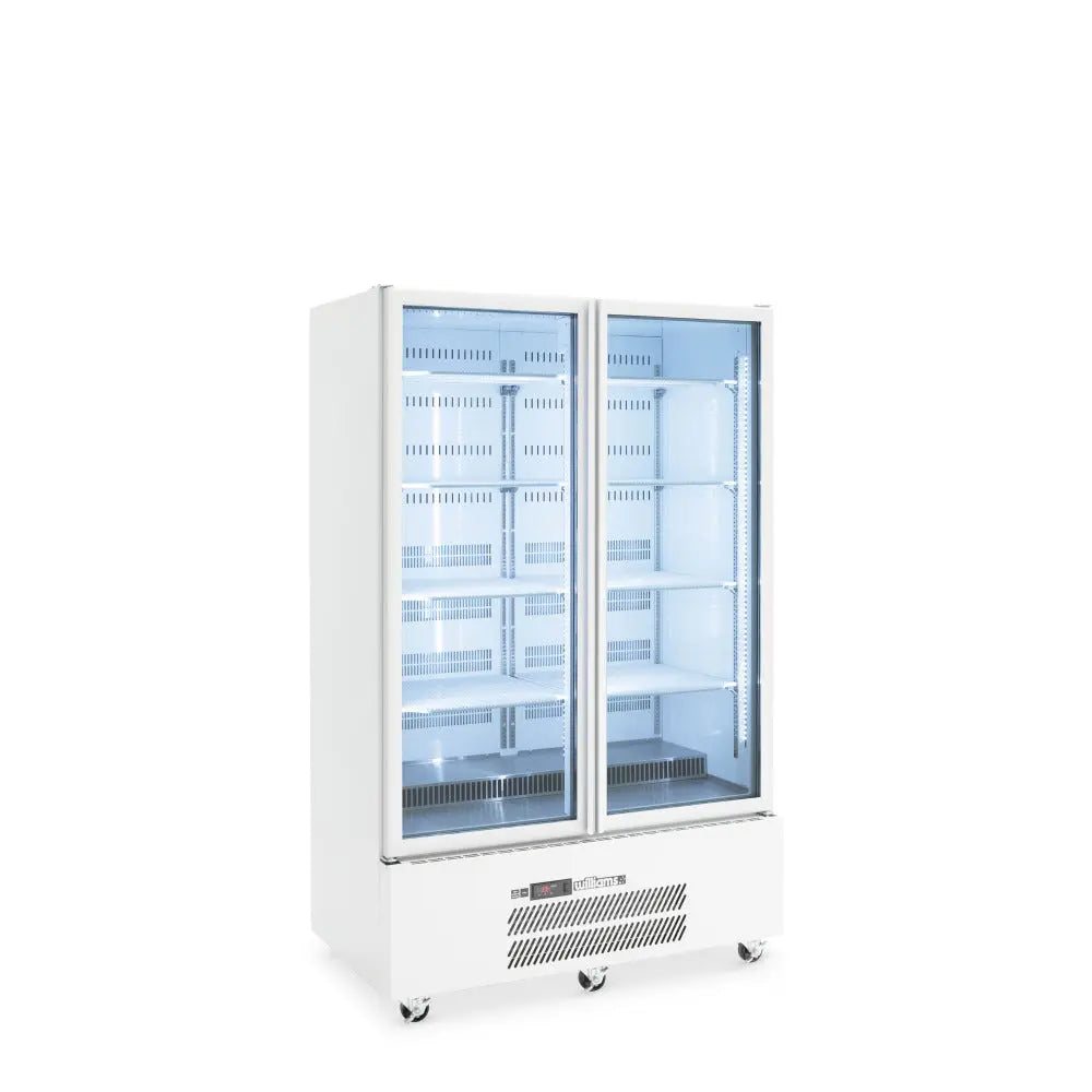 Quartz Star - Two Door White Colorbond Upright Display Refrigerator HQS2GW