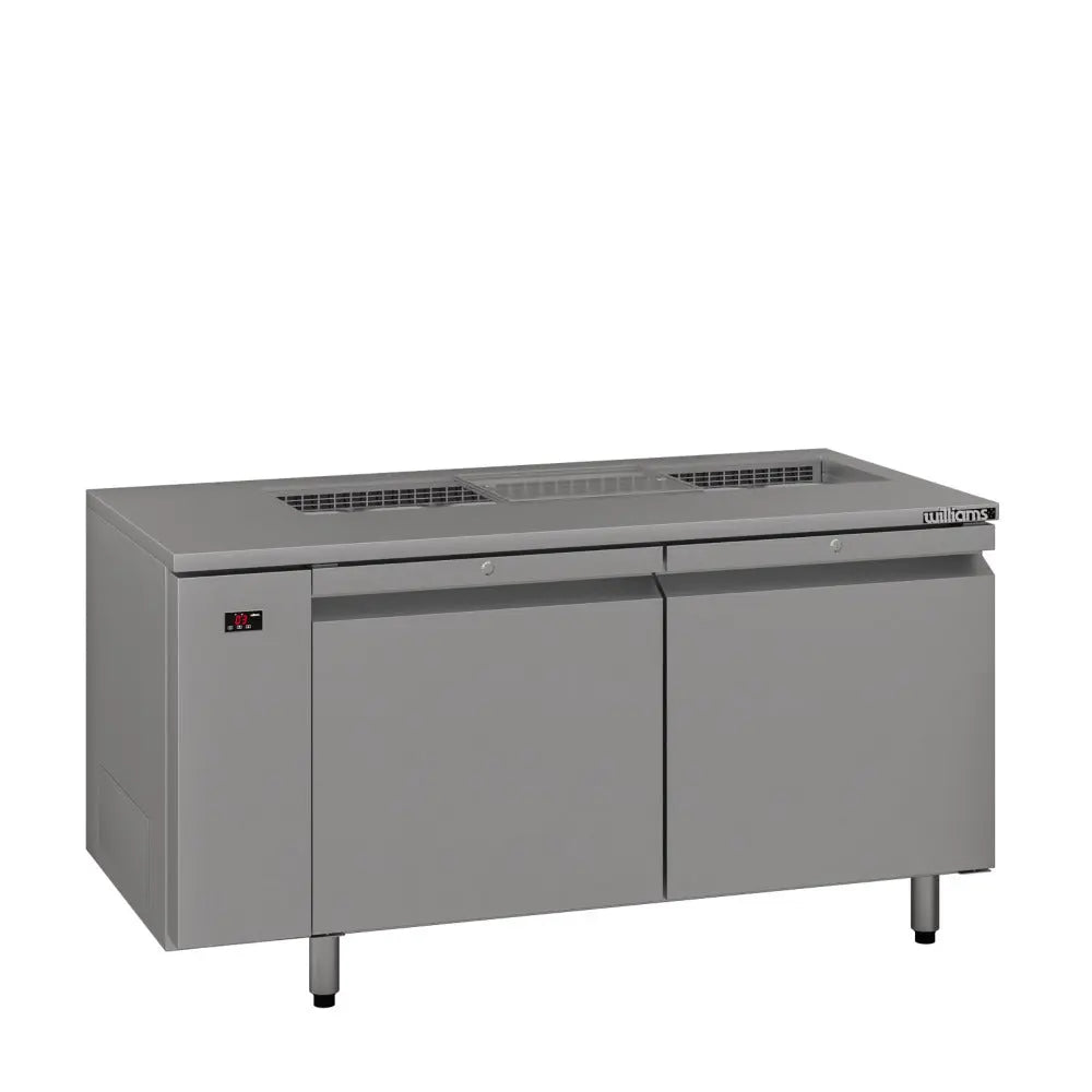 Emerald - Two Door Stainless Steel Remote Under Counter Refrigerator With Blown Air Well HE2RSSBA
