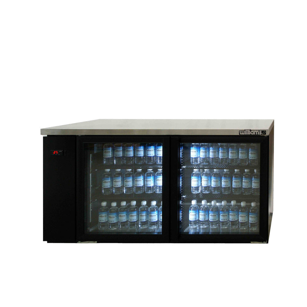 Boronia - Two Door Black Colorbond Remote Back Bar Counter Display Refrigerator HB2RGB