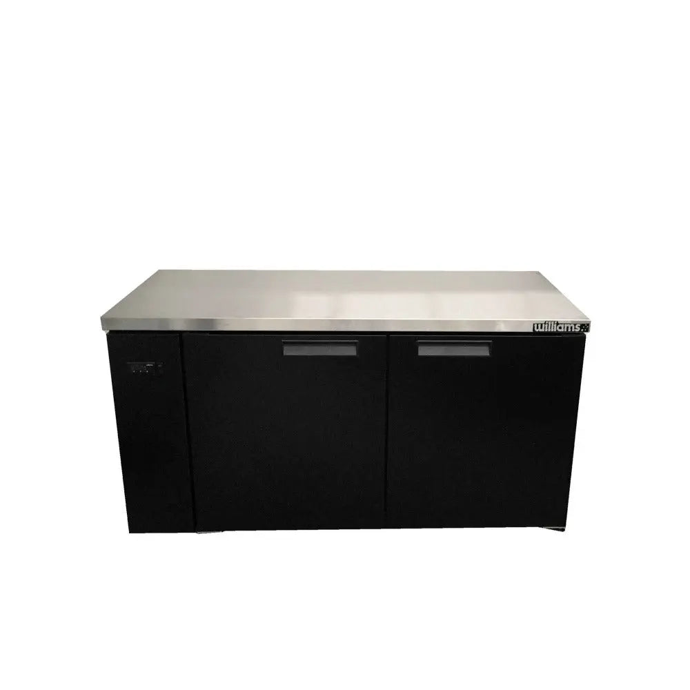 Boronia - Two Door Black Colorbond Remote Back Bar Counter Display Refrigerator HB2RSB