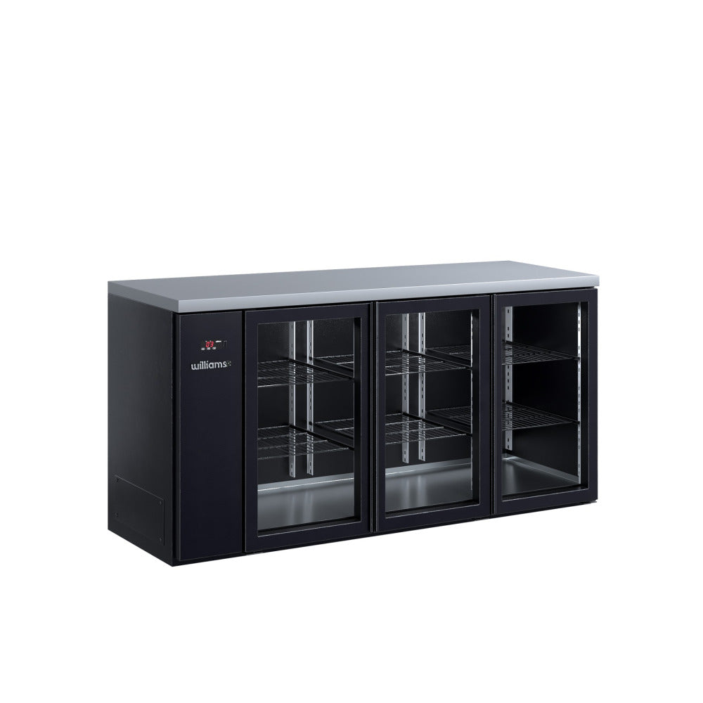 Cameo - Three Door Black Colorbond Remote Back Bar Counter Display Refrigerator HC3RGB
