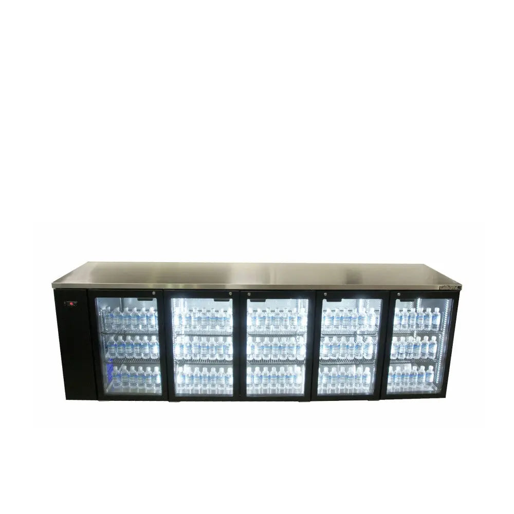 Cameo - Five Door Black Colorbond Remote Back Bar Counter Display Refrigerator HC5RGB