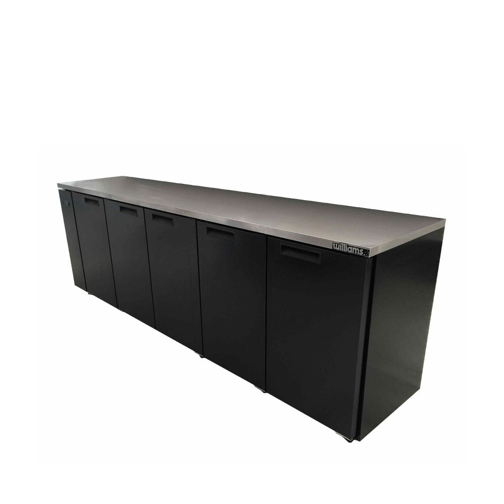 Cameo - Five Door Black Colorbond Remote Back Bar Counter Display Refrigerator HC5RSB