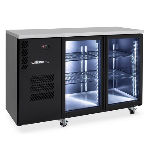 Cameo - Two Door Black Colorbond Under Counter Display Refrigerator HC2UGBHC