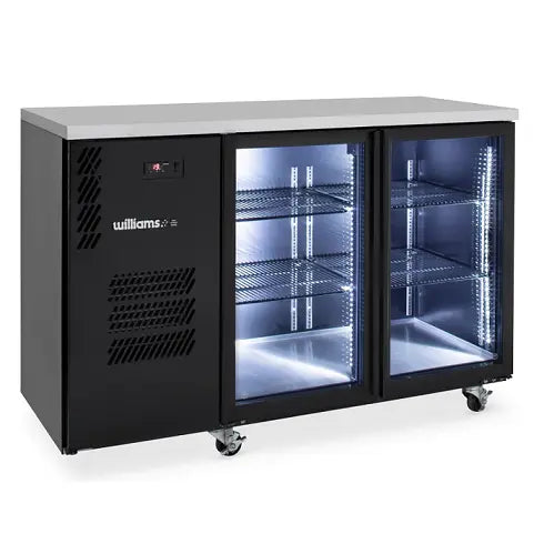 Cameo - Two Door Black Colorbond Under Counter Display Refrigerator HC2UGBHC