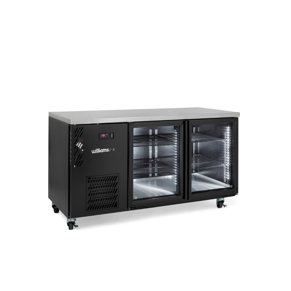 Cameo Mini - Two Door Black Colorbond Under Counter Display Refrigerator HCM2UGBHC