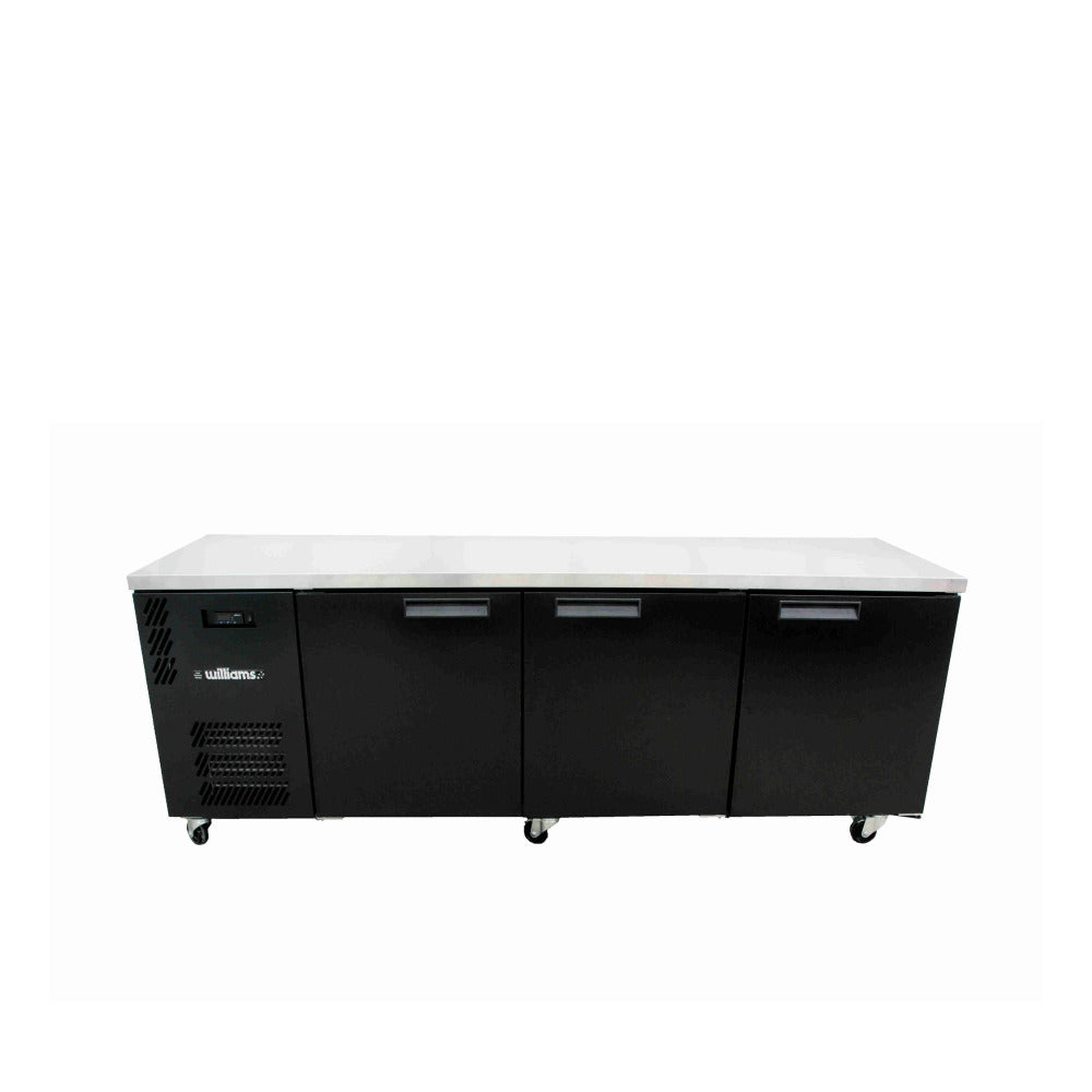 Boronia - Three Door Black Colorbond Under Counter Display Refrigerator HB3USBHC
