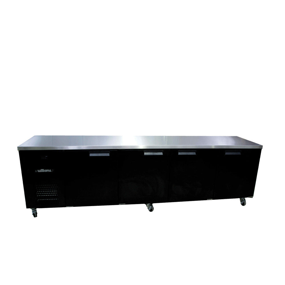Boronia - Four Door Black Colorbond Under Counter Display Refrigerator HB4USBHC