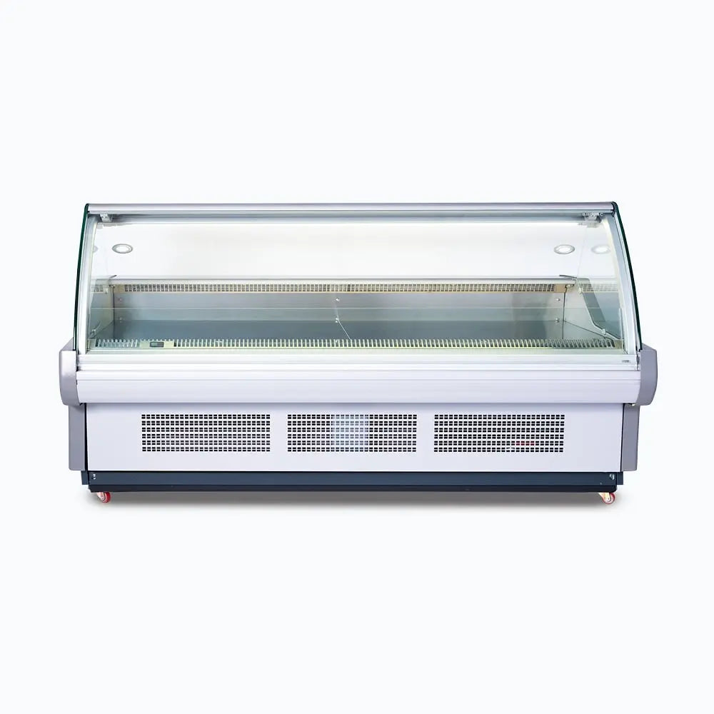 Stainless steel commercial refrigerated display unit, an example of durable stainless fabrication