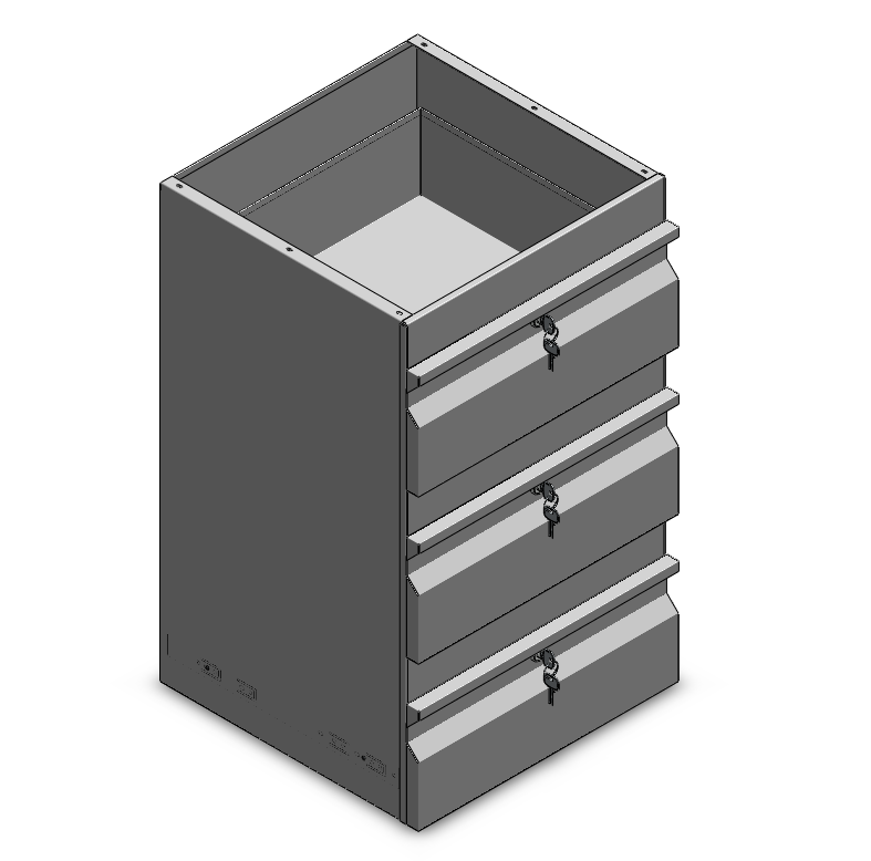 FlowLine Stainless System 3-Drawer Assembly – 125 mm Deep Drawers