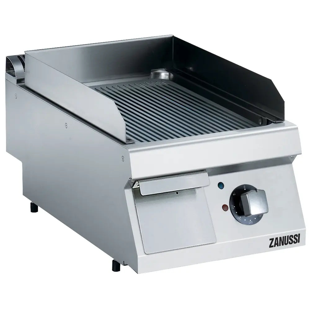 Electric 400mm Ribbed Brushed Chrome Plate Fry Top 372332