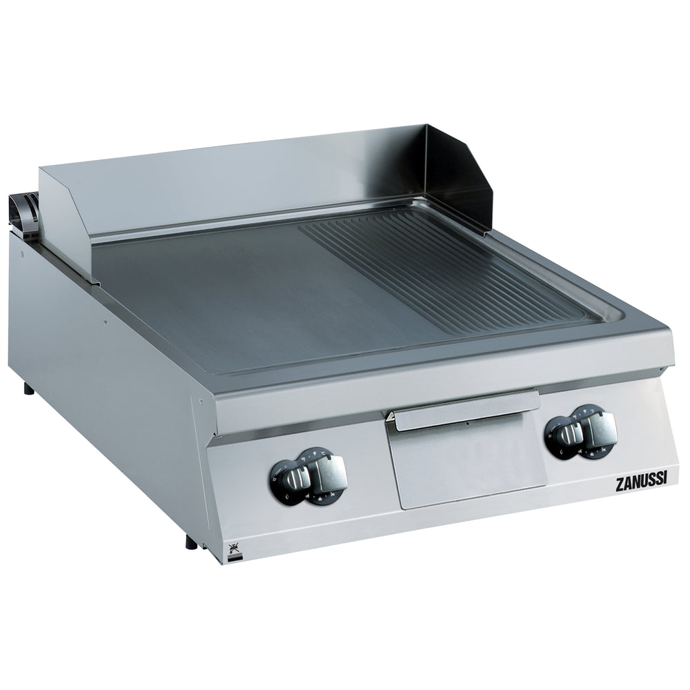 Gas 800mm 2/3 Smooth 1/3 Ribbed Brushed Chrome Horizontal Plate Fry Top 392403