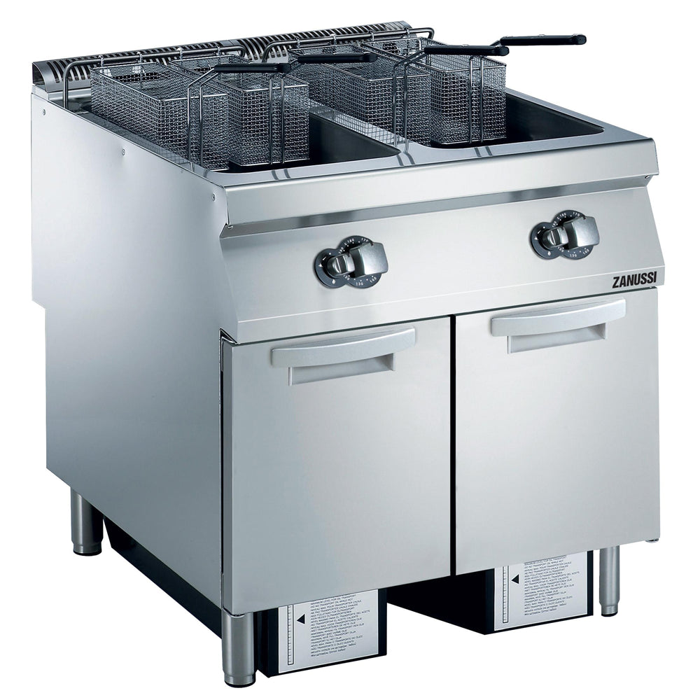 Gas 800mm Twin Well 2 x 23L Freestanding V-Shaped Deep Fryer 392332