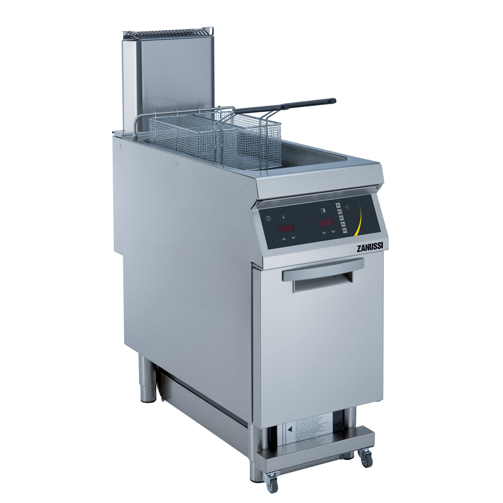 Electric 400mm Single Well 23L Freestanding V-Shaped Deep Fryer with Electronic Control 392339