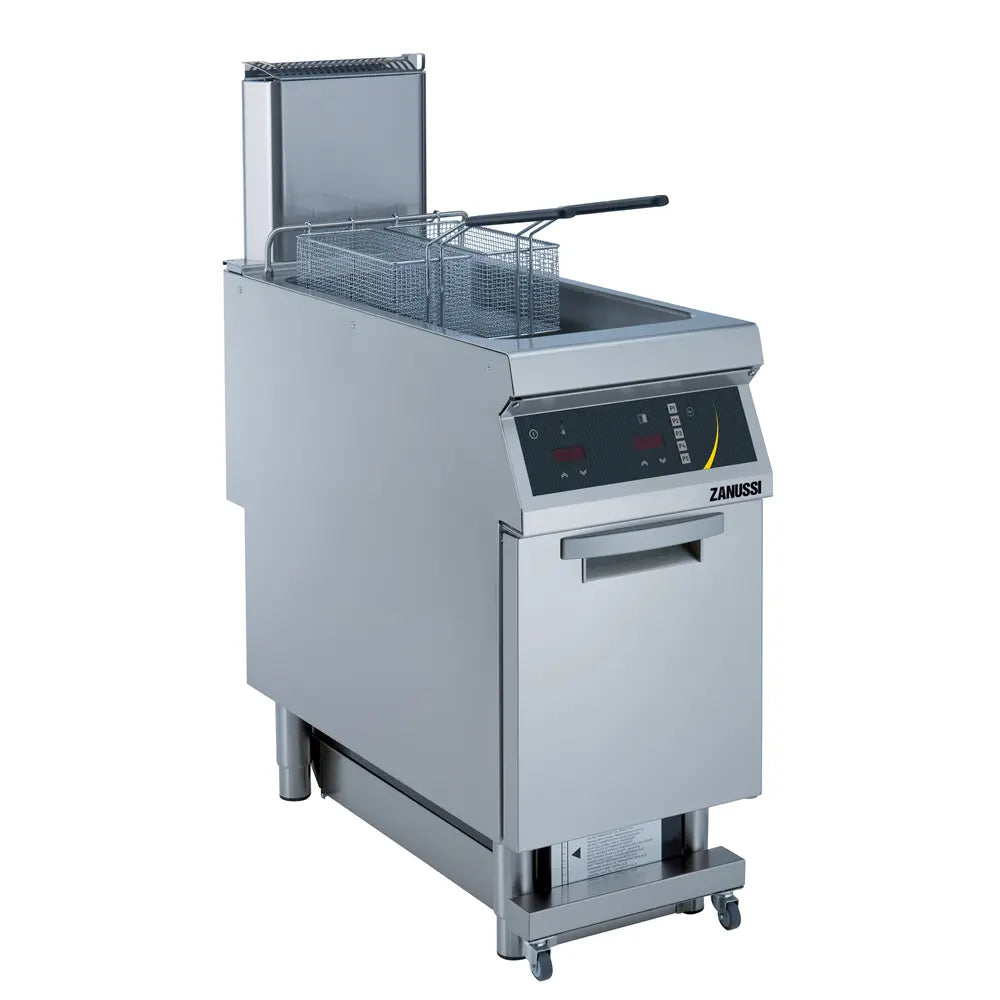 Electric 400mm Single Well 23L Freestanding V-Shaped Deep Fryer with Electronic Control 392339