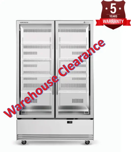 BME1200N-A 2 Glass Door Display or Storage Fridge