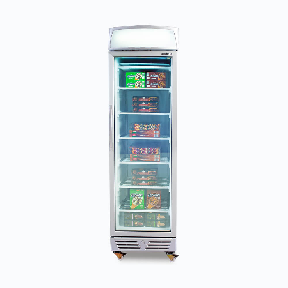 Upright Display Freezer - 300L - 1 Door - Flat Glass - Lightbox UF0374LS-NR