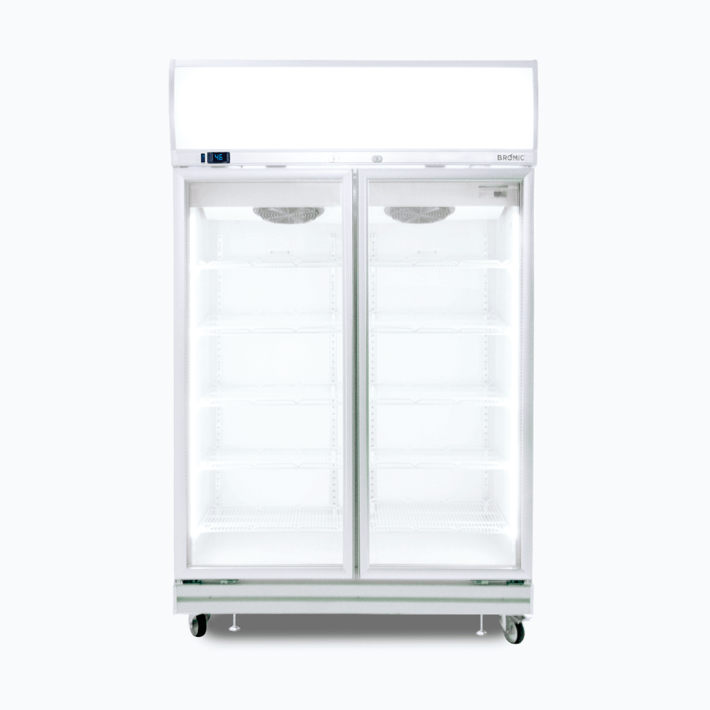 Upright Display Fridge - 976L - 2 Doors - Flat Glass - Lightbox GD1000LF