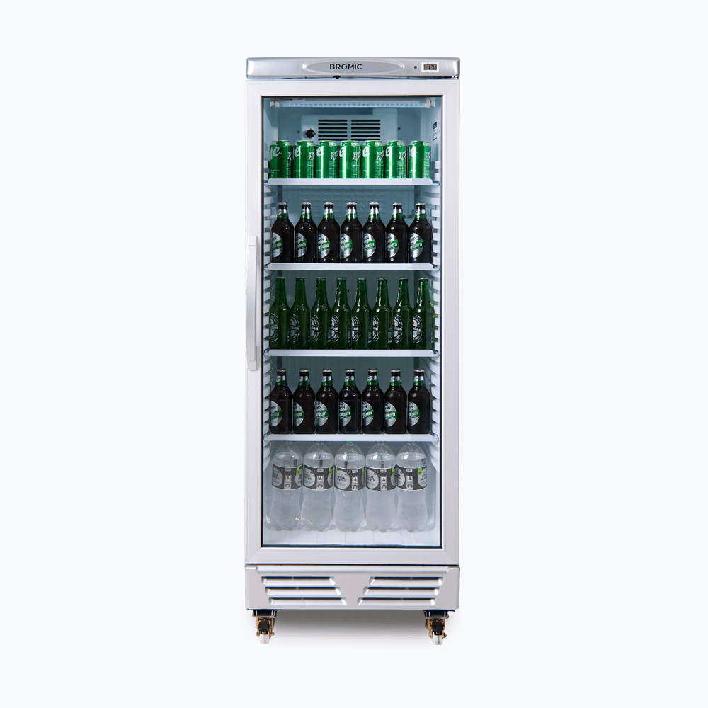 Upright Display Fridge - 290L - 1 Door - Flat Glass GM0300-NR