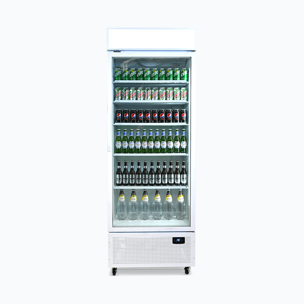 Upright Display Fridge - 659L - 1 Door - Flat Glass - Lighbox GM0690LW