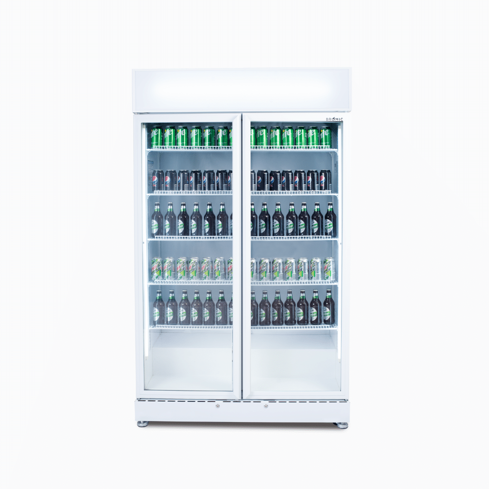 Upright Display Fridge - 885L - 2 Doors - Flat Glass - White GM0900LWECO